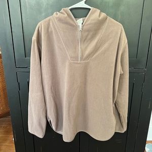 H&M Quarter Zip Hooded Women's Fleece Jacket